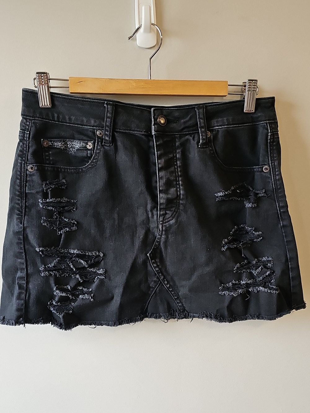 American Eagle Outfitters Black Stretch Denim Skirt